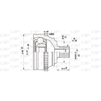 Embout de cardan avant (kit de réparation) OPEN PARTS OEM JZW498340EX