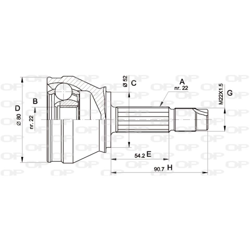 Embout de cardan avant (kit de réparation) OPEN PARTS CVJ5229.10 - Visuel 1