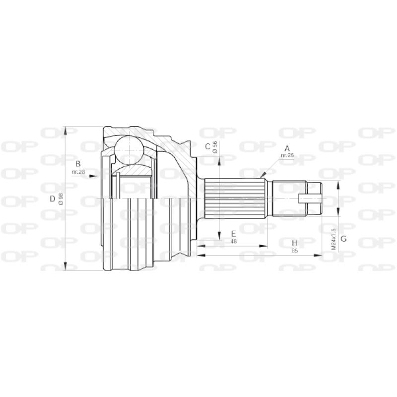 Embout de cardan avant (kit de réparation) OPEN PARTS CVJ5238.10 - Visuel 1