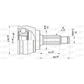 Embout de cardan avant (kit de réparation) OPEN PARTS OEM 28091AA001
