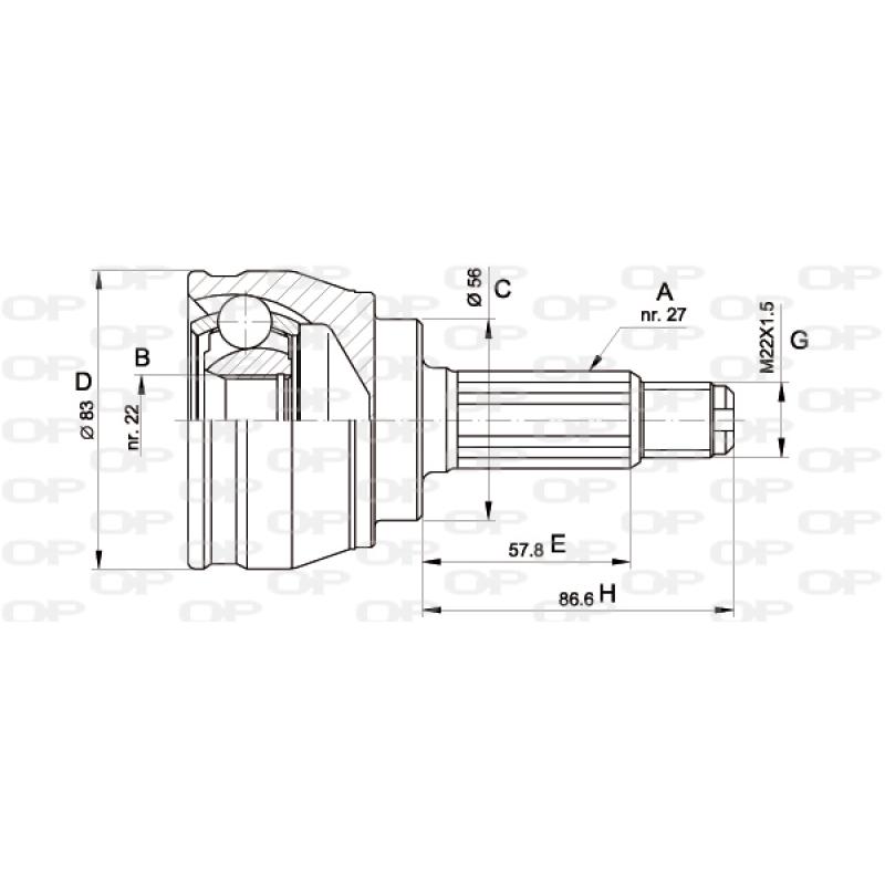 Embout de cardan avant (kit de réparation) OPEN PARTS CVJ5241.10 - Visuel 1