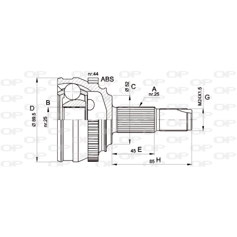 Embout de cardan avant (kit de réparation) OPEN PARTS CVJ5251.10 - Visuel 1