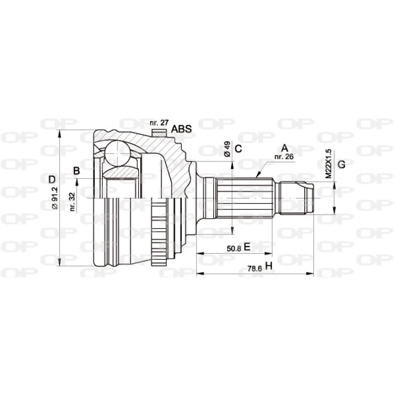 Embout de cardan avant (kit de réparation) OPEN PARTS CVJ5264.10 - Visuel 1