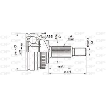 Embout de cardan avant (kit de réparation) OPEN PARTS OEM 9031180