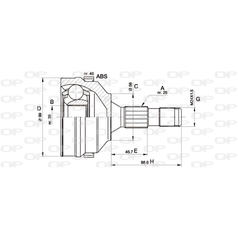 Embout de cardan avant (kit de réparation) OPEN PARTS CVJ5275.10 - Visuel 1