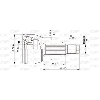 Embout de cardan avant (kit de réparation) OPEN PARTS OEM R98FX3C242AA