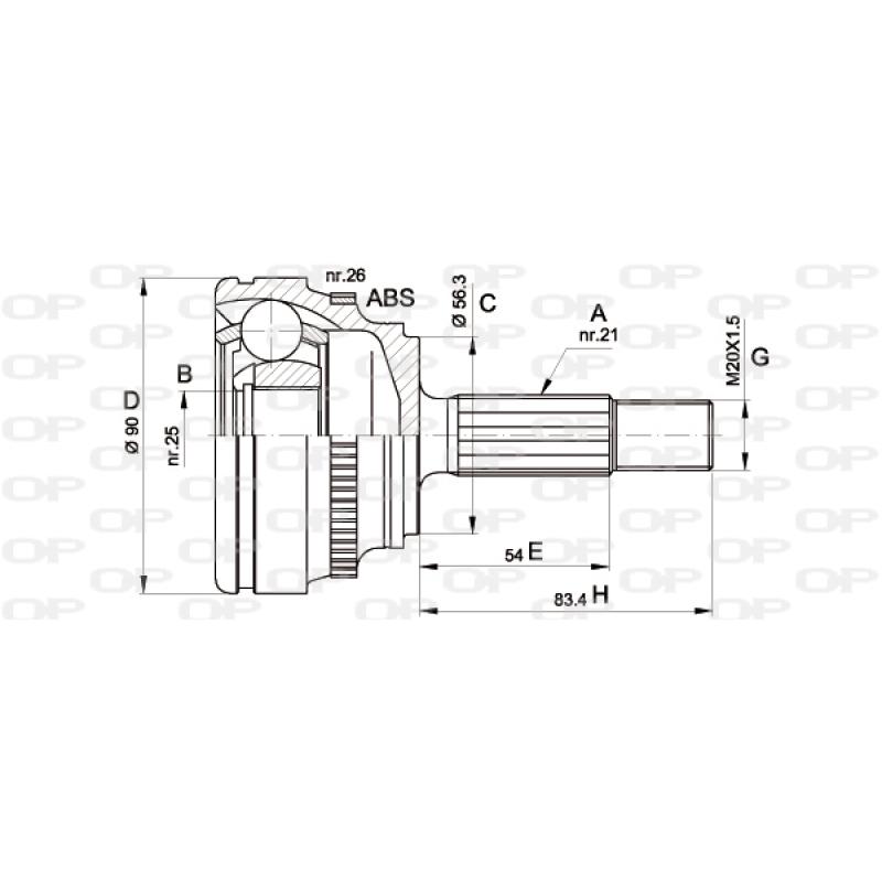 Embout de cardan avant (kit de réparation) OPEN PARTS CVJ5279.10 - Visuel 1