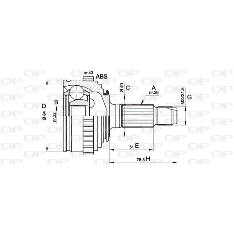 Embout de cardan avant (kit de réparation) OPEN PARTS CVJ5298.10 - Visuel 1