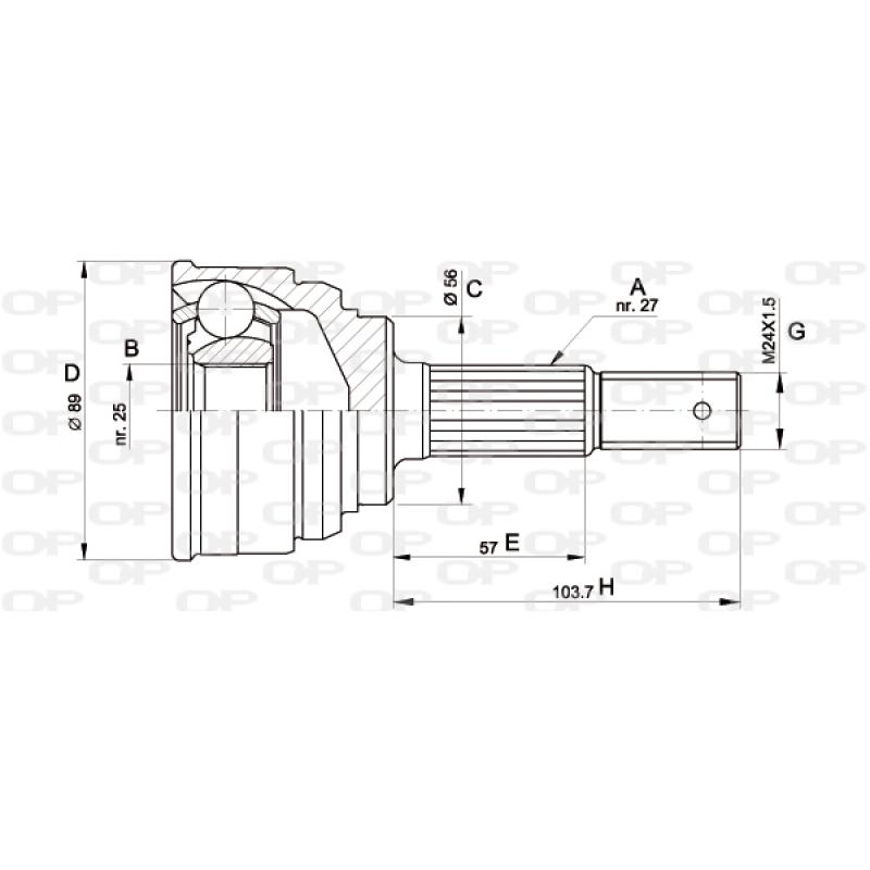 Embout de cardan avant (kit de réparation) OPEN PARTS CVJ5319.10 - Visuel 1