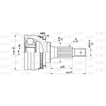 Embout de cardan avant (kit de réparation) OPEN PARTS [CVJ5321.10]