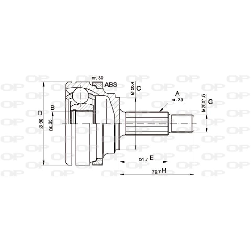 Embout de cardan avant (kit de réparation) OPEN PARTS CVJ5332.10 - Visuel 1
