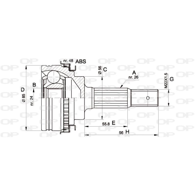 Embout de cardan avant (kit de réparation) OPEN PARTS CVJ5341.10 - Visuel 1