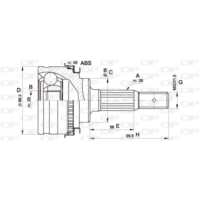 Embout de cardan avant (kit de réparation) OPEN PARTS CVJ5342.10 - Visuel 1