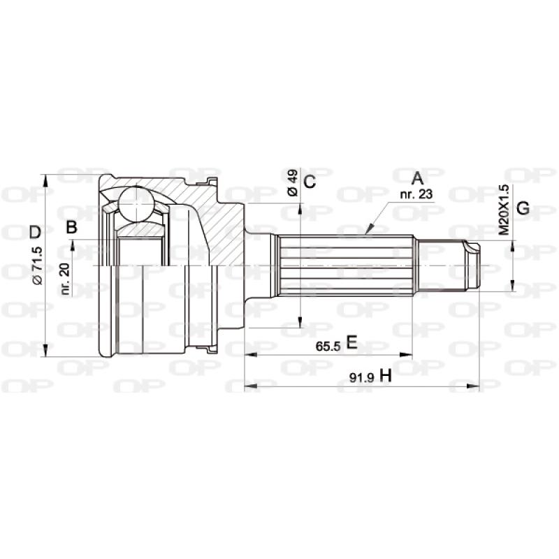 Embout de cardan avant (kit de réparation) OPEN PARTS CVJ5348.10 - Visuel 1