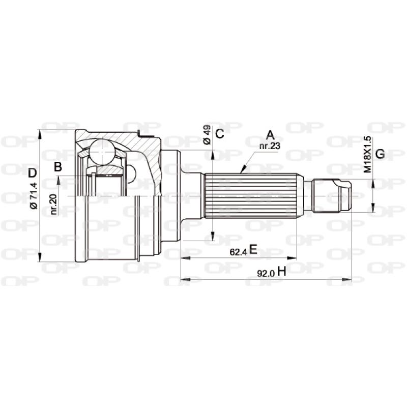 Embout de cardan avant (kit de réparation) OPEN PARTS CVJ5349.10 - Visuel 1