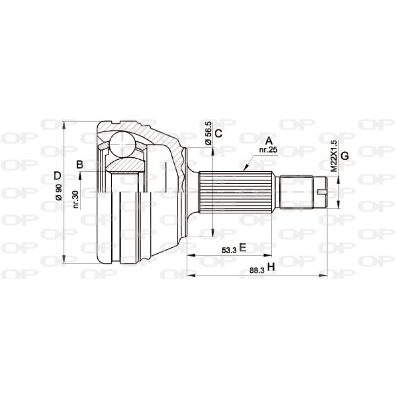 Embout de cardan avant (kit de réparation) OPEN PARTS CVJ5351.10 - Visuel 1