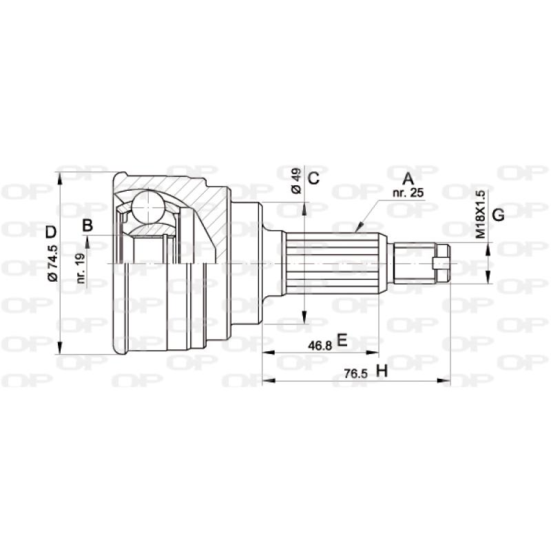 Embout de cardan avant (kit de réparation) OPEN PARTS CVJ5352.10 - Visuel 1