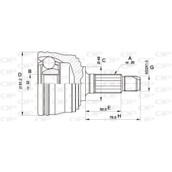 Embout de cardan avant (kit de réparation) OPEN PARTS CVJ5353.10
