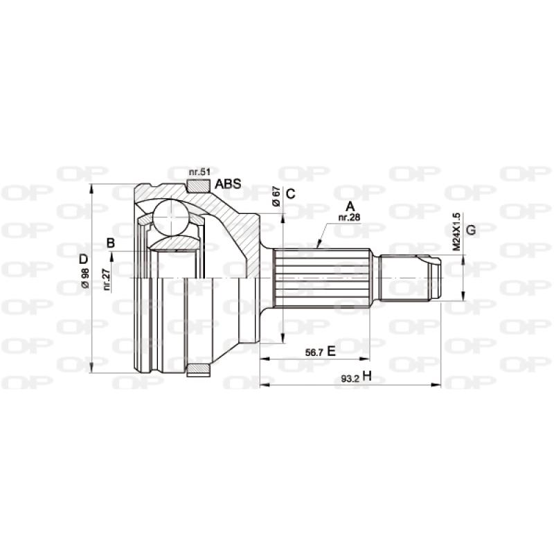 Embout de cardan avant (kit de réparation) OPEN PARTS CVJ5358.10 - Visuel 1
