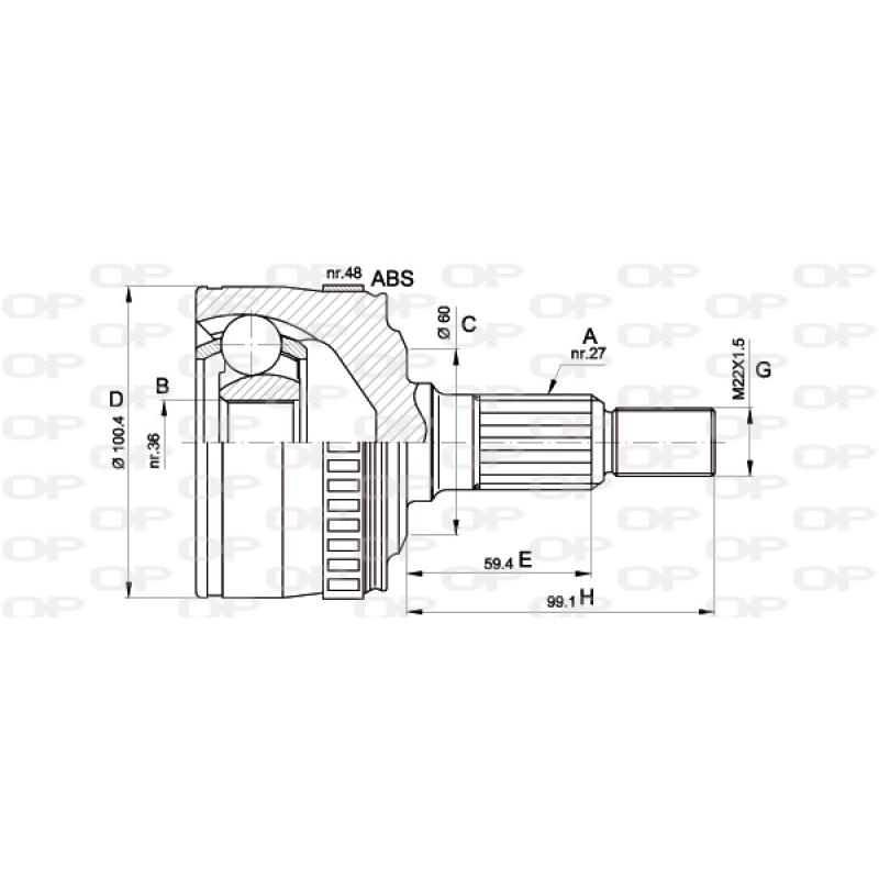 Embout de cardan avant (kit de réparation) OPEN PARTS CVJ5360.10 - Visuel 1
