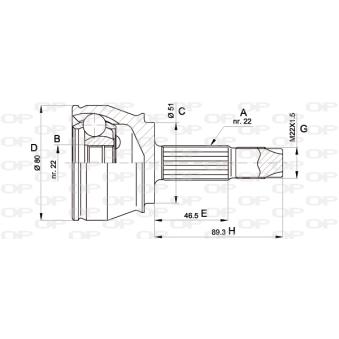 Embout de cardan avant (kit de réparation) OPEN PARTS OEM 46307572