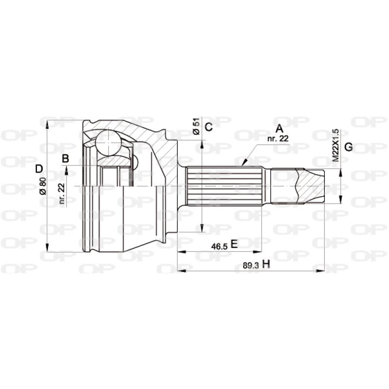 Embout de cardan avant (kit de réparation) OPEN PARTS CVJ5361.10 - Visuel 1