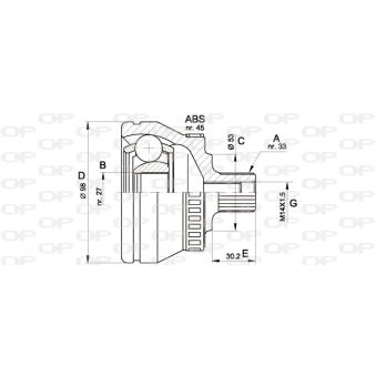 Embout de cardan avant (kit de réparation) OPEN PARTS OEM 3B0498099C