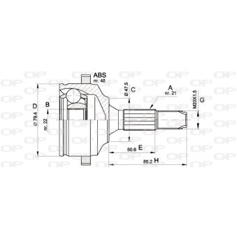 Embout de cardan avant (kit de réparation) OPEN PARTS OEM 32723C