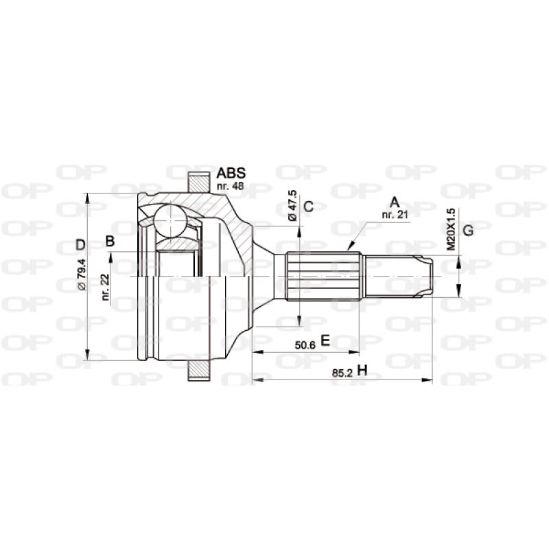Embout de cardan avant (kit de réparation) OPEN PARTS CVJ5369.10 - Visuel 1