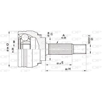 Embout de cardan avant (kit de réparation) OPEN PARTS OEM 30871328