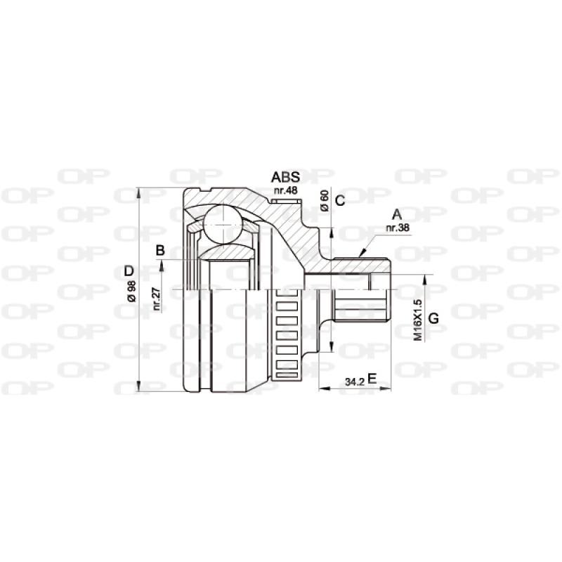 Embout de cardan avant (kit de réparation) OPEN PARTS CVJ5376.10 - Visuel 1