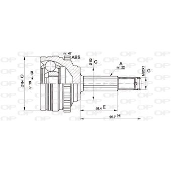 Embout de cardan avant (kit de réparation) OPEN PARTS OEM 96257803