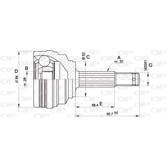 Embout de cardan avant (kit de réparation) OPEN PARTS OEM 96474834