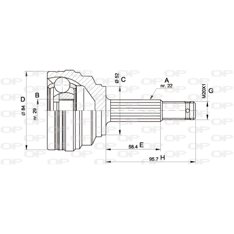 Embout de cardan avant (kit de réparation) OPEN PARTS CVJ5389.10 - Visuel 1