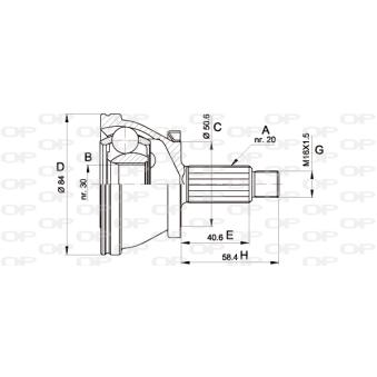Embout de cardan avant (kit de réparation) OPEN PARTS OEM 6Q0498099C