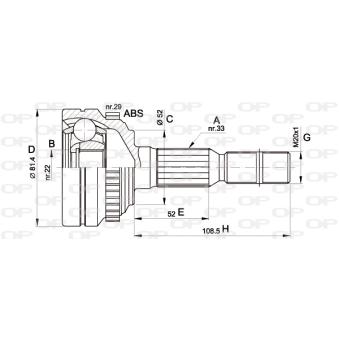Embout de cardan avant (kit de réparation) OPEN PARTS OEM 0374351