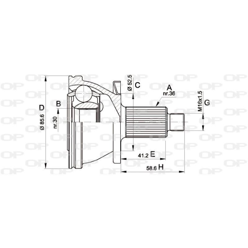 Embout de cardan avant (kit de réparation) OPEN PARTS CVJ5433.10 - Visuel 1