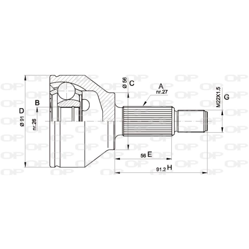 Embout de cardan avant (kit de réparation) OPEN PARTS CVJ5437.10 - Visuel 1