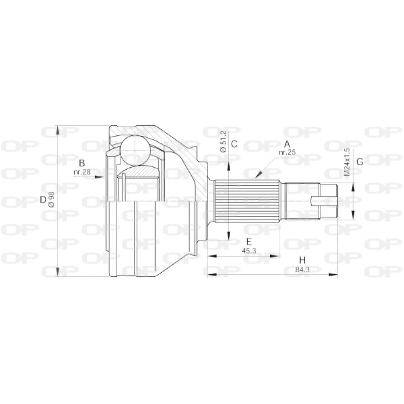 Embout de cardan avant (kit de réparation) OPEN PARTS CVJ5438.10 - Visuel 1