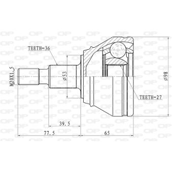 Embout de cardan avant (kit de réparation) OPEN PARTS [CVJ5442.10]
