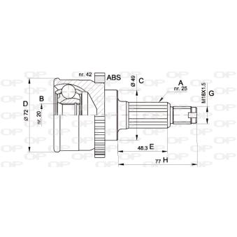 Embout de cardan avant (kit de réparation) OPEN PARTS OEM 4410260G62