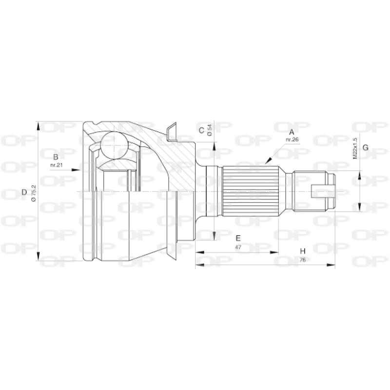 Embout de cardan avant (kit de réparation) OPEN PARTS CVJ5488.10 - Visuel 1