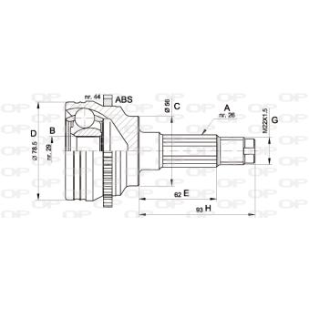 Embout de cardan avant (kit de réparation) OPEN PARTS OEM FA6122610A