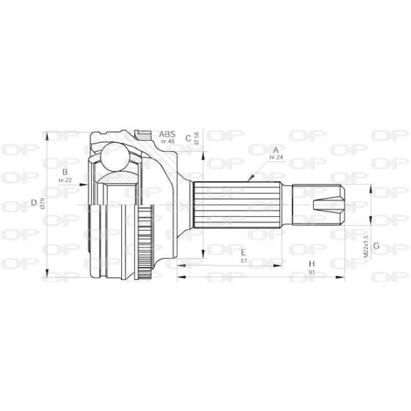 Embout de cardan avant (kit de réparation) OPEN PARTS CVJ5497.10 - Visuel 1