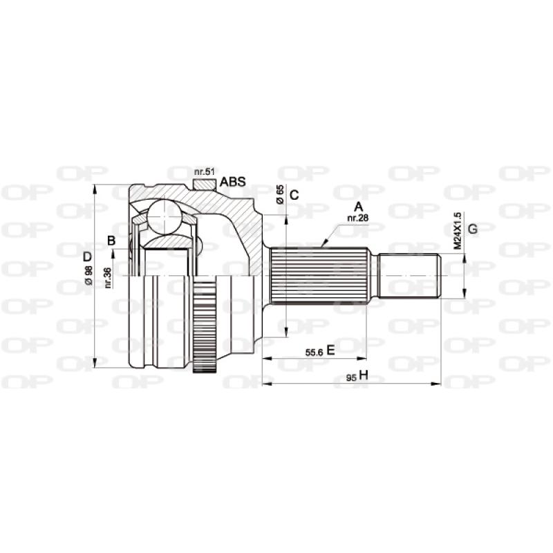 Embout de cardan avant (kit de réparation) OPEN PARTS CVJ5501.10 - Visuel 1