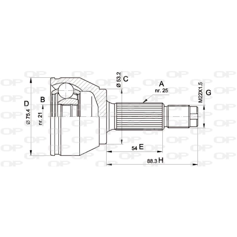 Embout de cardan avant (kit de réparation) OPEN PARTS CVJ5514.10 - Visuel 1