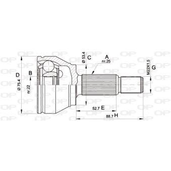 Embout de cardan avant (kit de réparation) OPEN PARTS OEM 1493223