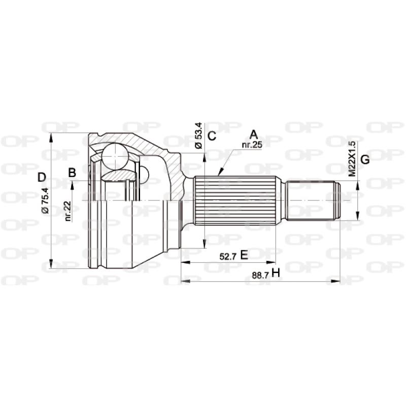 Embout de cardan avant (kit de réparation) OPEN PARTS CVJ5515.10 - Visuel 1