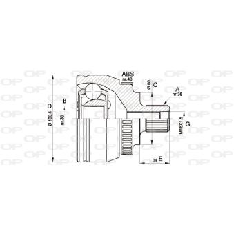 Embout de cardan avant (kit de réparation) OPEN PARTS OEM JZW498340GX