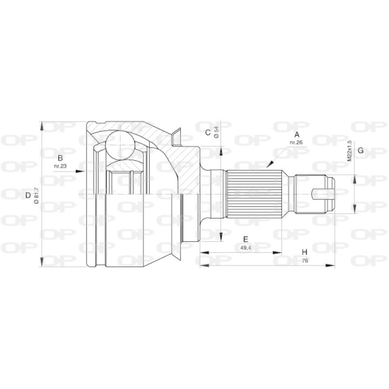 Embout de cardan avant (kit de réparation) OPEN PARTS CVJ5528.10 - Visuel 1